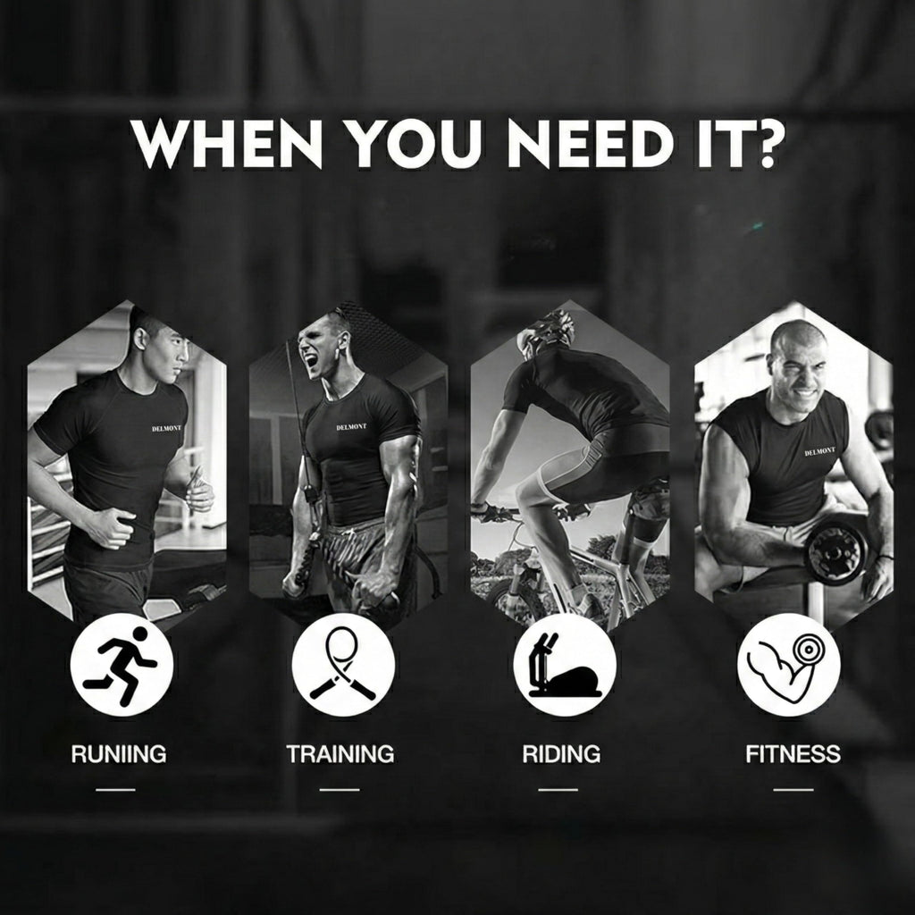 Delmont BJJ Half Sleeves Rash Guard, Training Compression Shirt