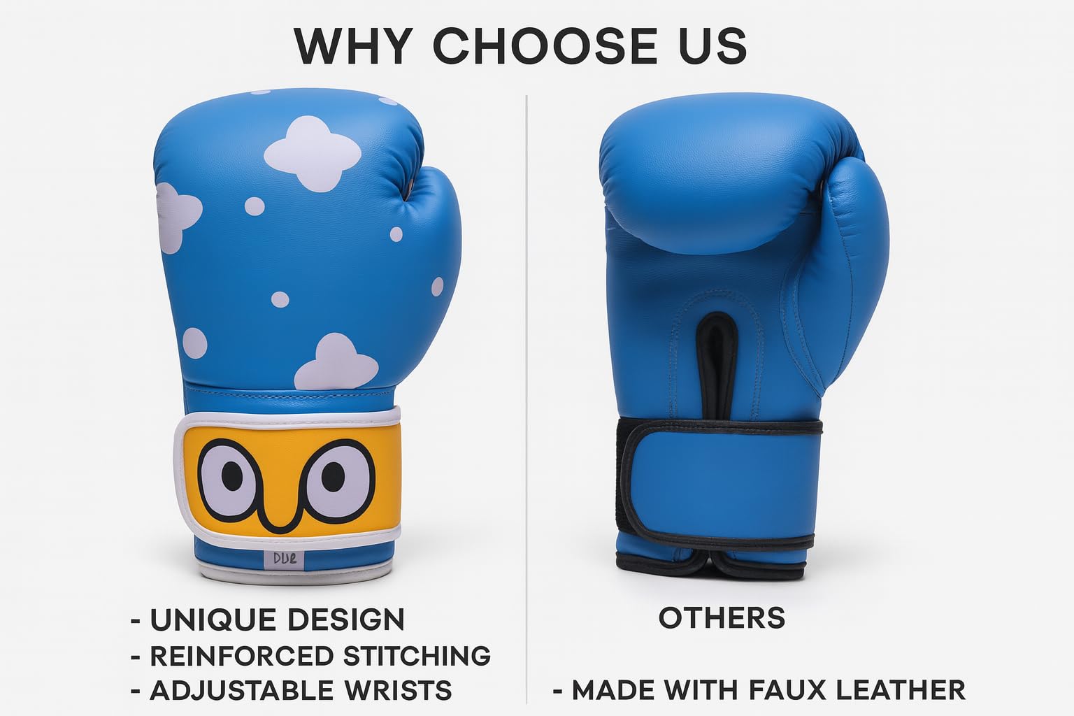 Kids Boxing Gloves – Cartoon Design Training Gloves for Boys & Girls | Comfortable Padding, Secure Wrist Support for Boxing, Kickboxing & Martial Arts