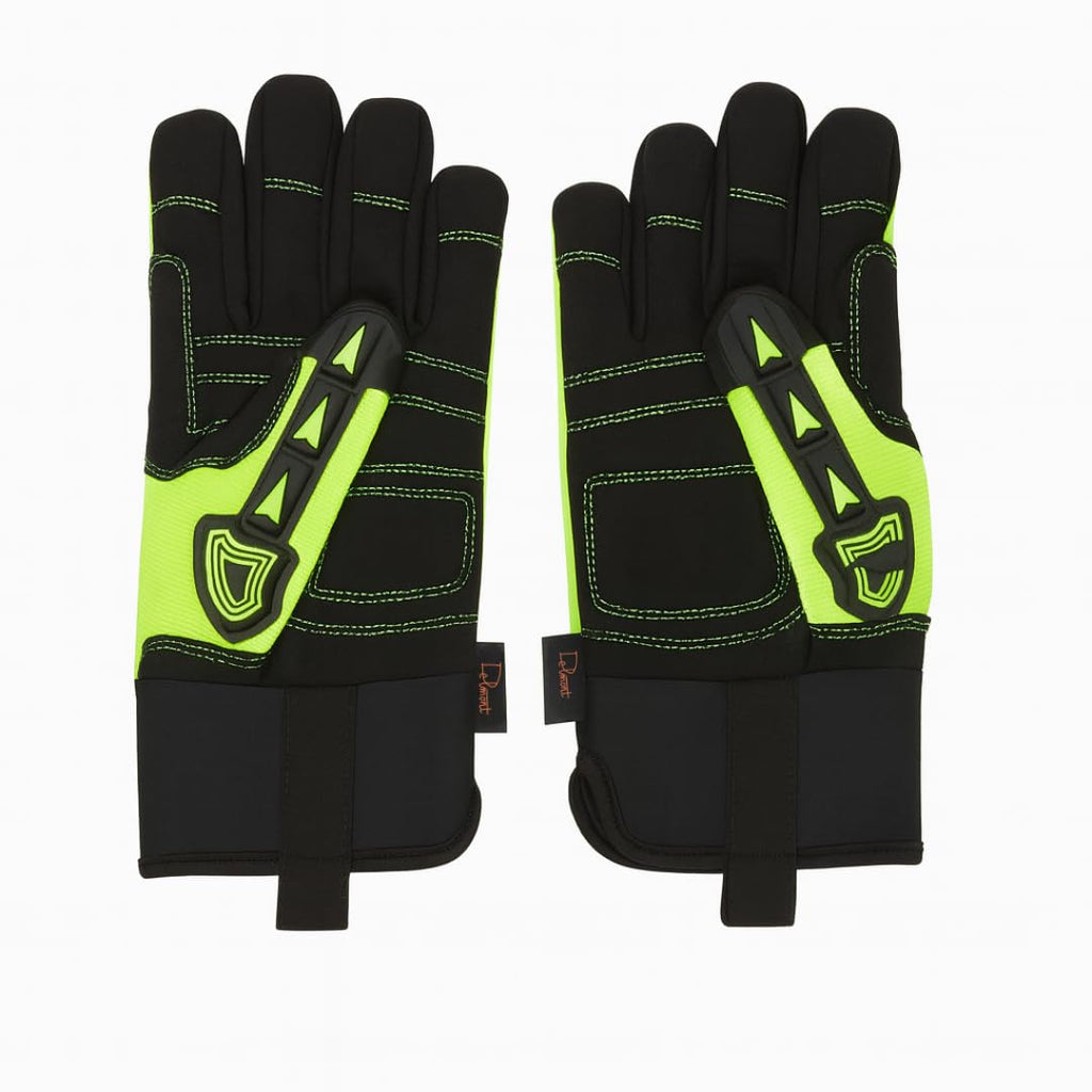 Delmont High Impact Work Gloves for Men – Impact Resistant Safety Gloves, High Visibility Anti-Vibration Mechanic Work Gloves