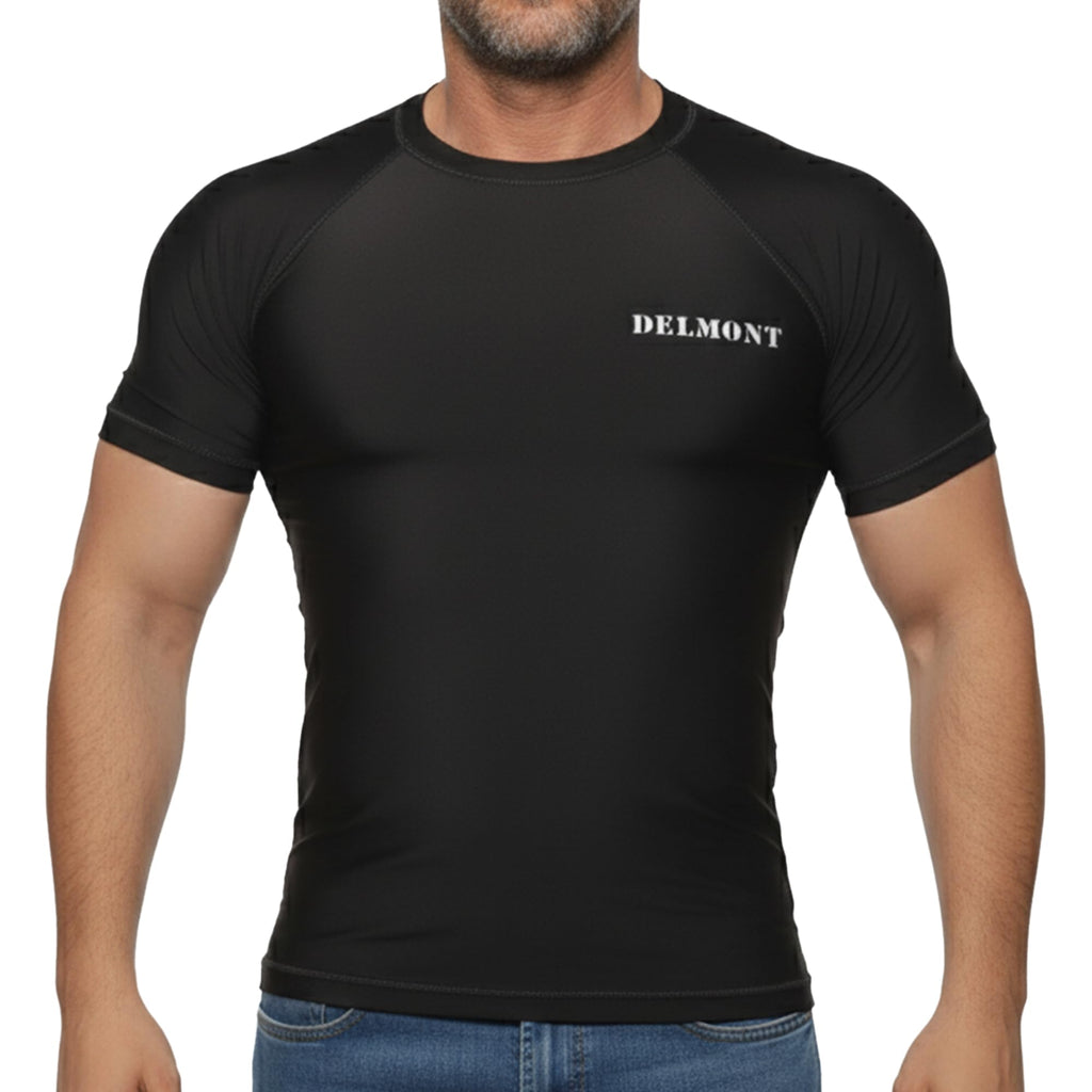 Delmont BJJ Half Sleeves Rash Guard, Training Compression Shirt