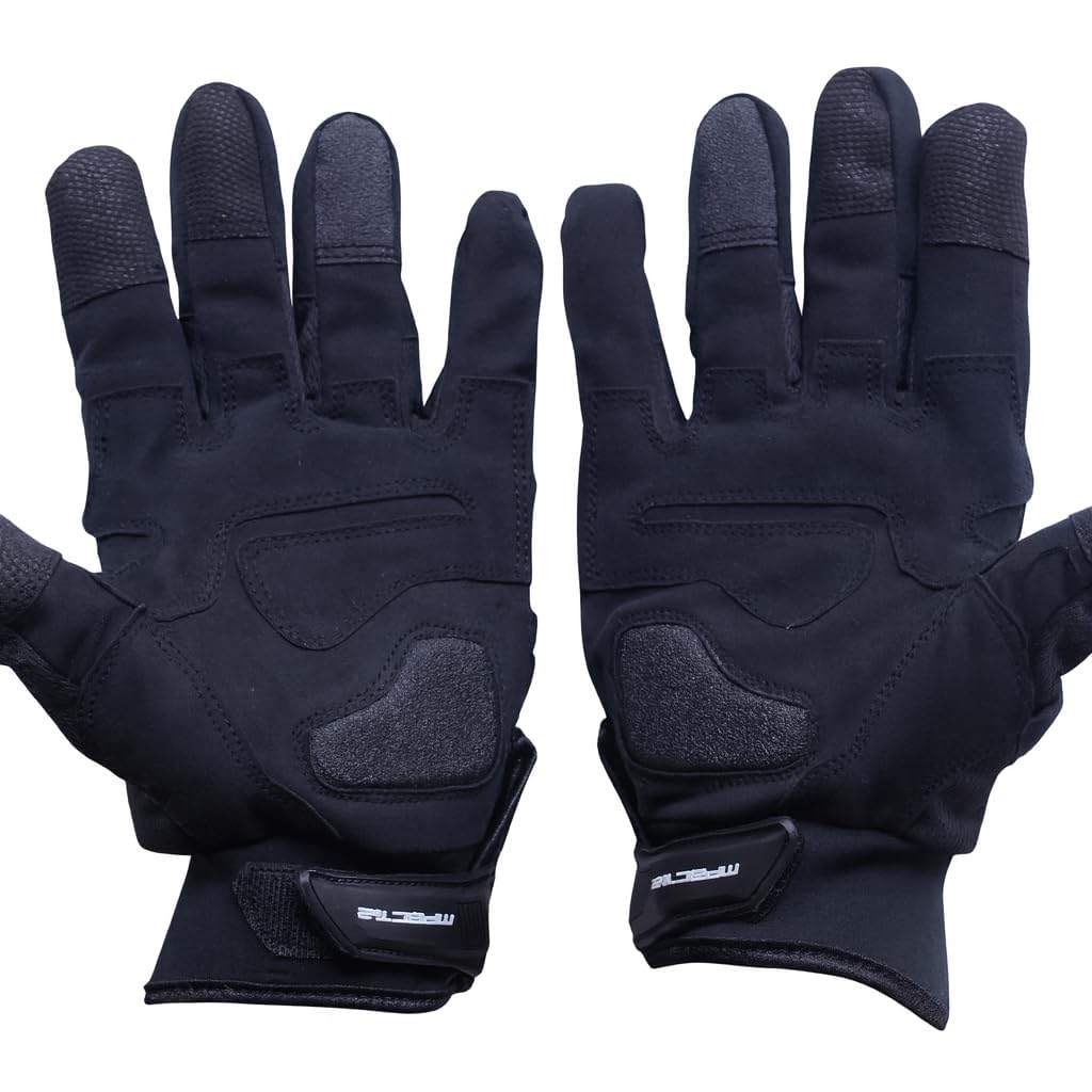 Delmont Tactical Gloves Black Leather, Stealth Operator Strike Patrol Protective Knuckle Motorcycle Gloves for Men & Women, Airsoft Shooting Training Riding Biking Sports Impact Resistant Grip