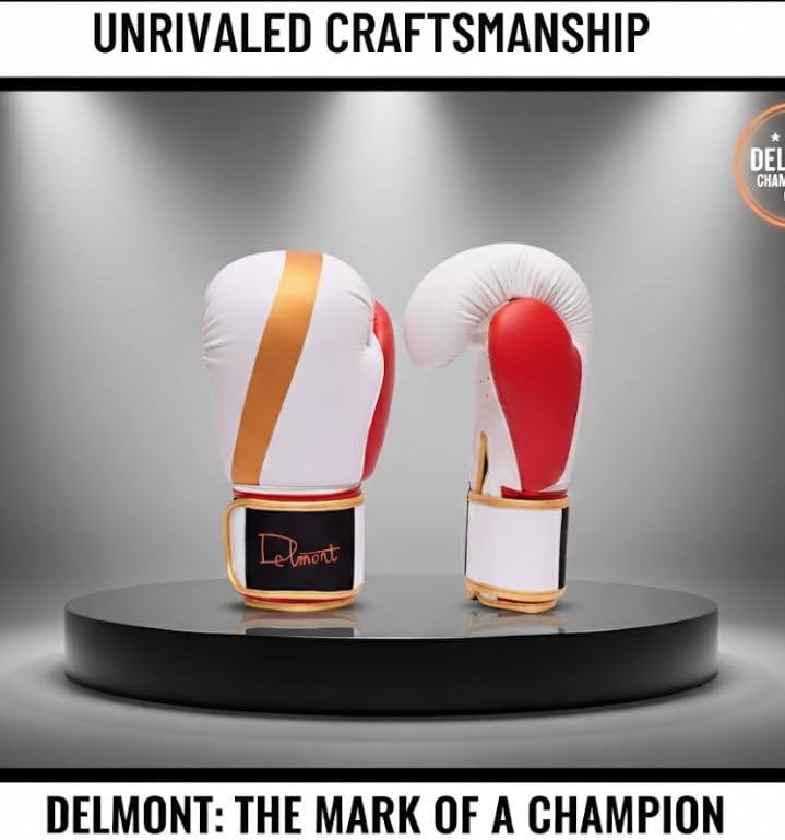 Delmont Boxing Gloves for Men and Women - Heavy Bag, Kickboxing, Sparring & Training Gloves with Multi-Layer Padding, Wrist Support & Breathable Lining