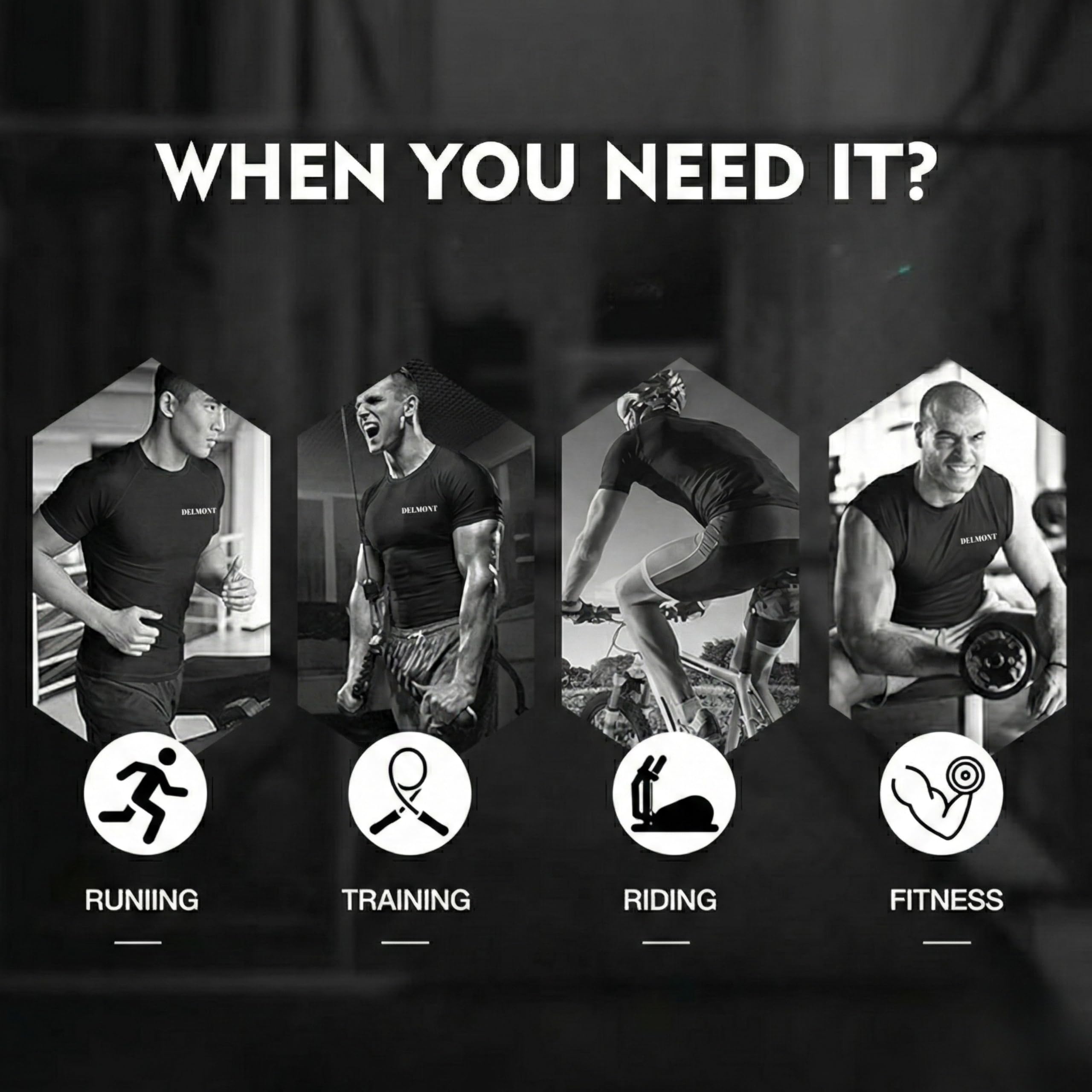 Delmont BJJ Half Sleeves Rash Guard, Training Compression Shirt