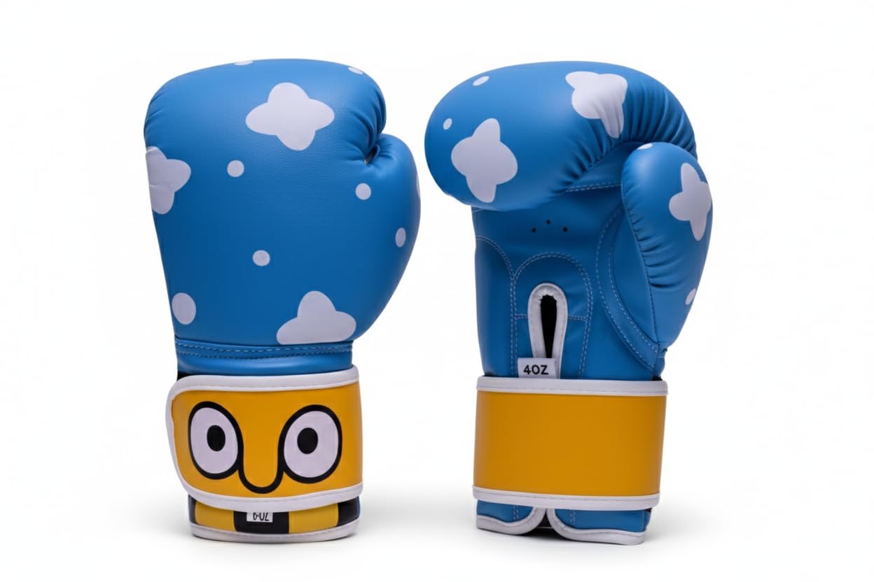 Kids Boxing Gloves – Cartoon Design Training Gloves for Boys & Girls | Comfortable Padding, Secure Wrist Support for Boxing, Kickboxing & Martial Arts