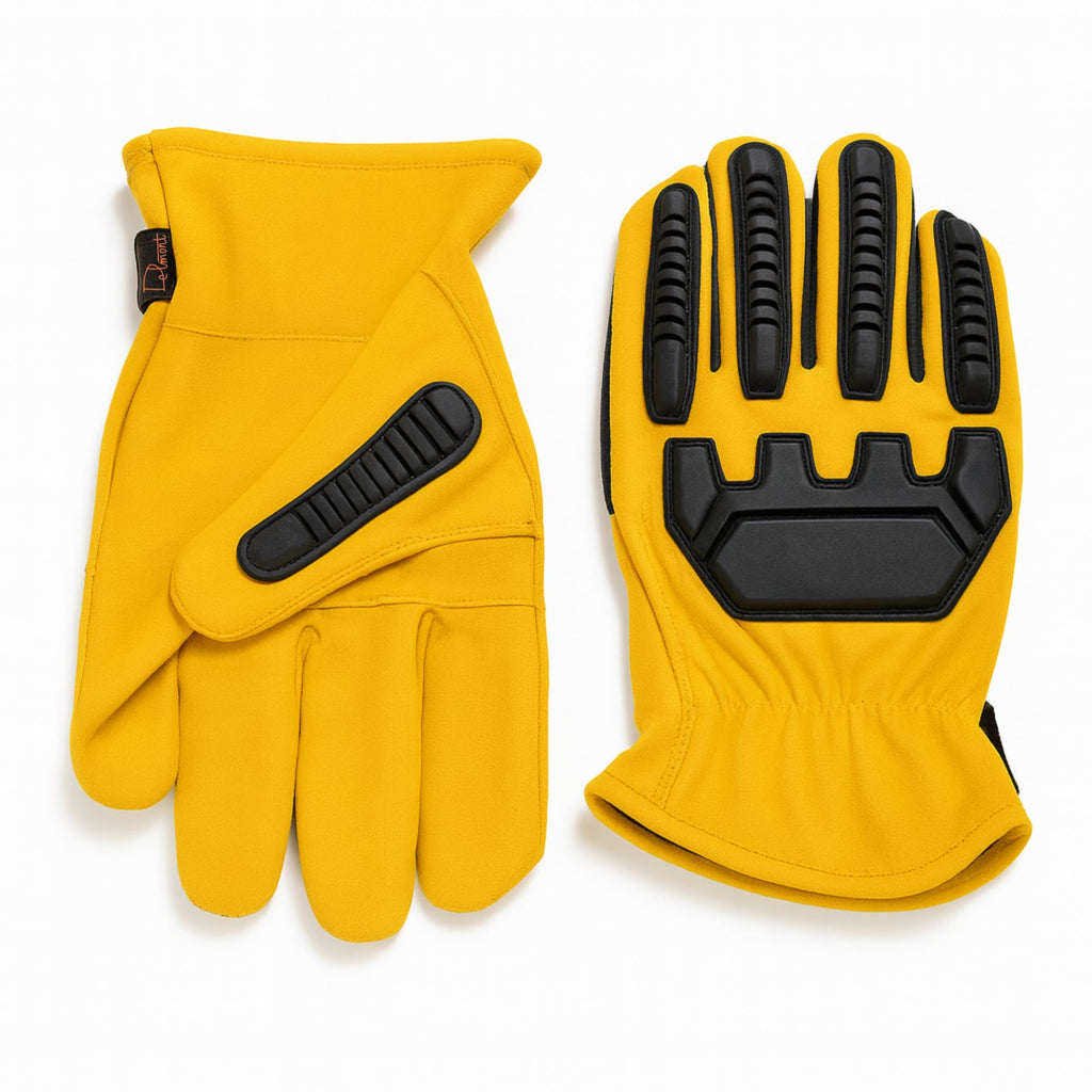 Delmont Tactical Gloves Black Leather, Stealth Operator Strike Patrol Protective Knuckle Motorcycle Gloves for Men & Women, Airsoft Shooting Training Riding Biking Sports Impact Resistant Grip