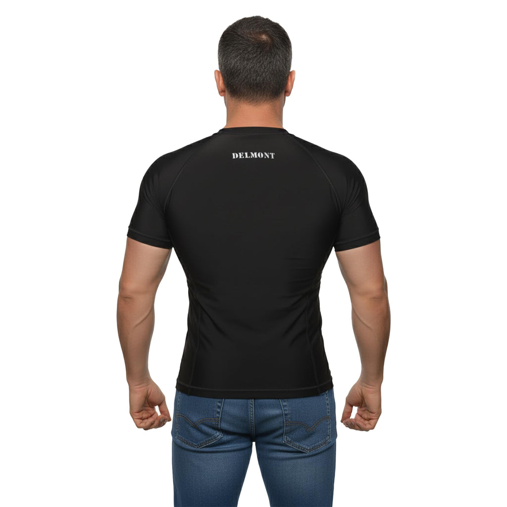Delmont BJJ Half Sleeves Rash Guard, Training Compression Shirt