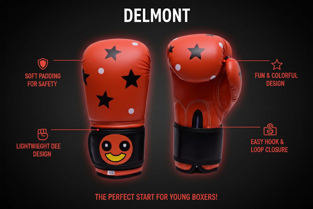 Kids Boxing Gloves – Cartoon Design Training Gloves for Boys & Girls | Comfortable Padding, Secure Wrist Support for Boxing, Kickboxing & Martial Arts