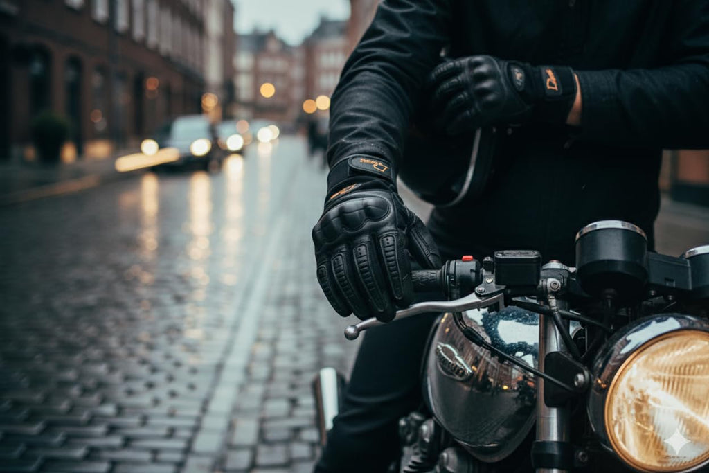 Delmont Tactical Gloves Black Leather, Stealth Operator Strike Patrol Protective Knuckle Motorcycle Gloves for Men & Women, Airsoft Shooting Training Riding Biking Sports Impact Resistant Grip