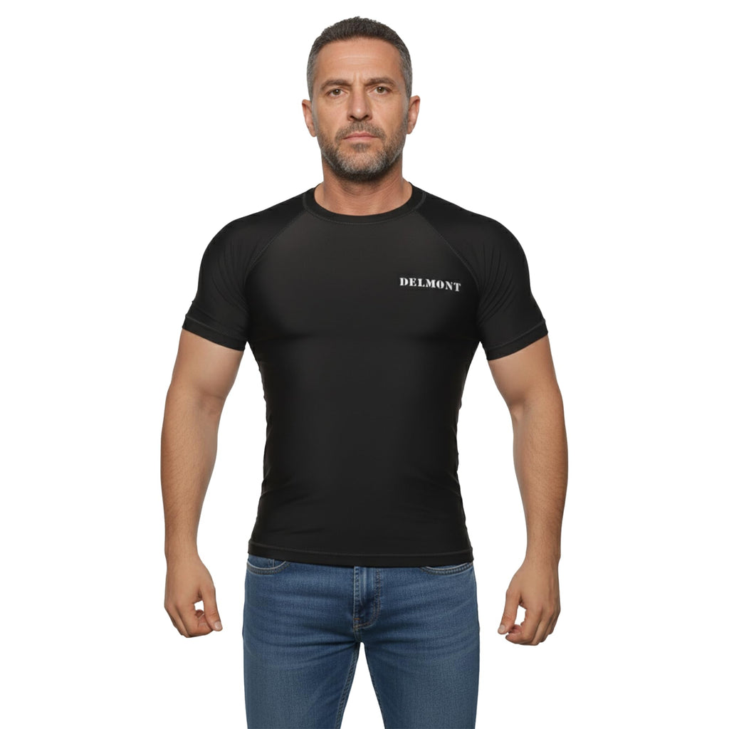Delmont BJJ Half Sleeves Rash Guard, Training Compression Shirt