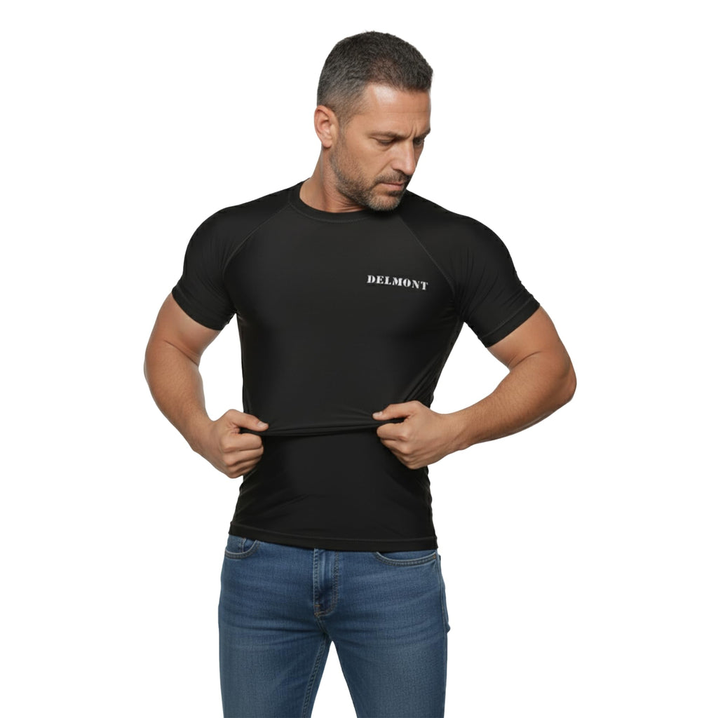 Delmont BJJ Half Sleeves Rash Guard, Training Compression Shirt