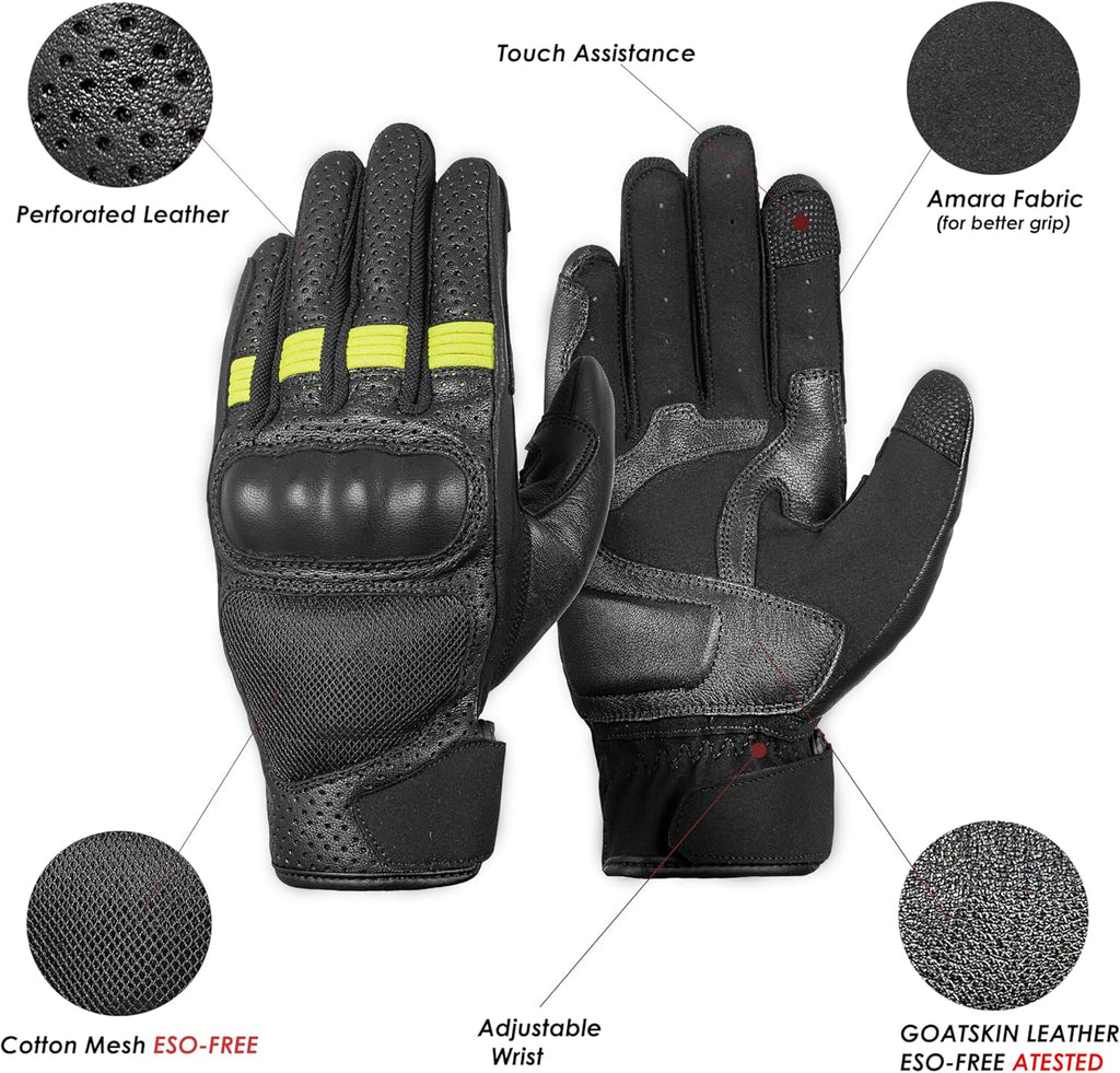 Motorcycle Gloves for Men and Women – Hard Knuckle Biker Gloves with Touchscreen Compatibility, Breathable Mesh, Anti-Slip Grip – Riding Gloves for Motorcycles, Dirt Bikes
