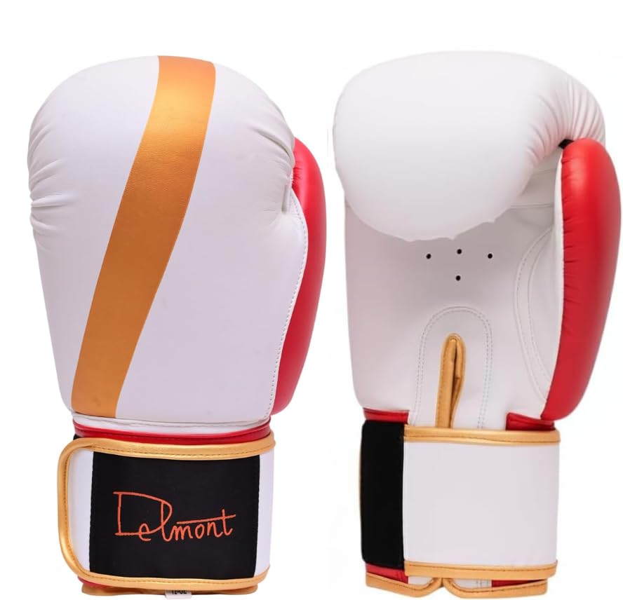Delmont Boxing Gloves for Men and Women - Heavy Bag, Kickboxing, Sparring & Training Gloves with Multi-Layer Padding, Wrist Support & Breathable Lining