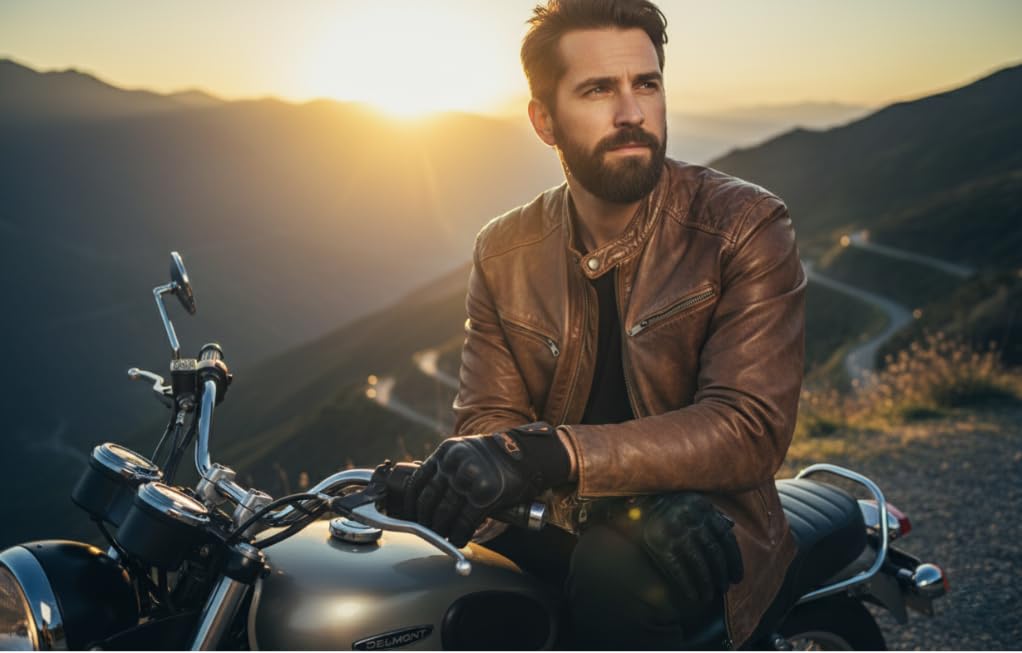 Delmont Tactical Gloves Black Leather, Stealth Operator Strike Patrol Protective Knuckle Motorcycle Gloves for Men & Women, Airsoft Shooting Training Riding Biking Sports Impact Resistant Grip