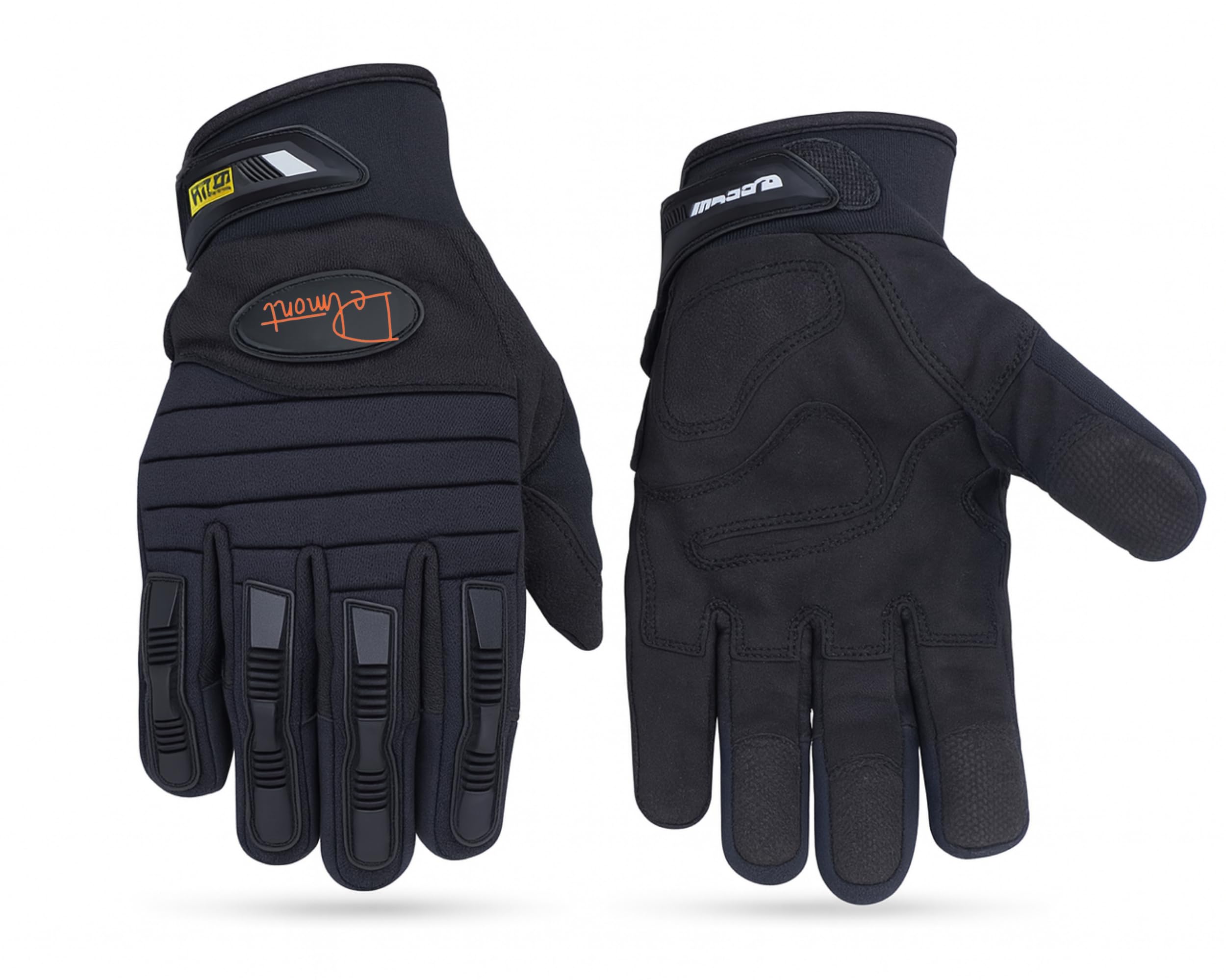 Delmont Tactical Gloves Black Leather, Stealth Operator Strike Patrol Protective Knuckle Motorcycle Gloves for Men & Women, Airsoft Shooting Training Riding Biking Sports Impact Resistant Grip