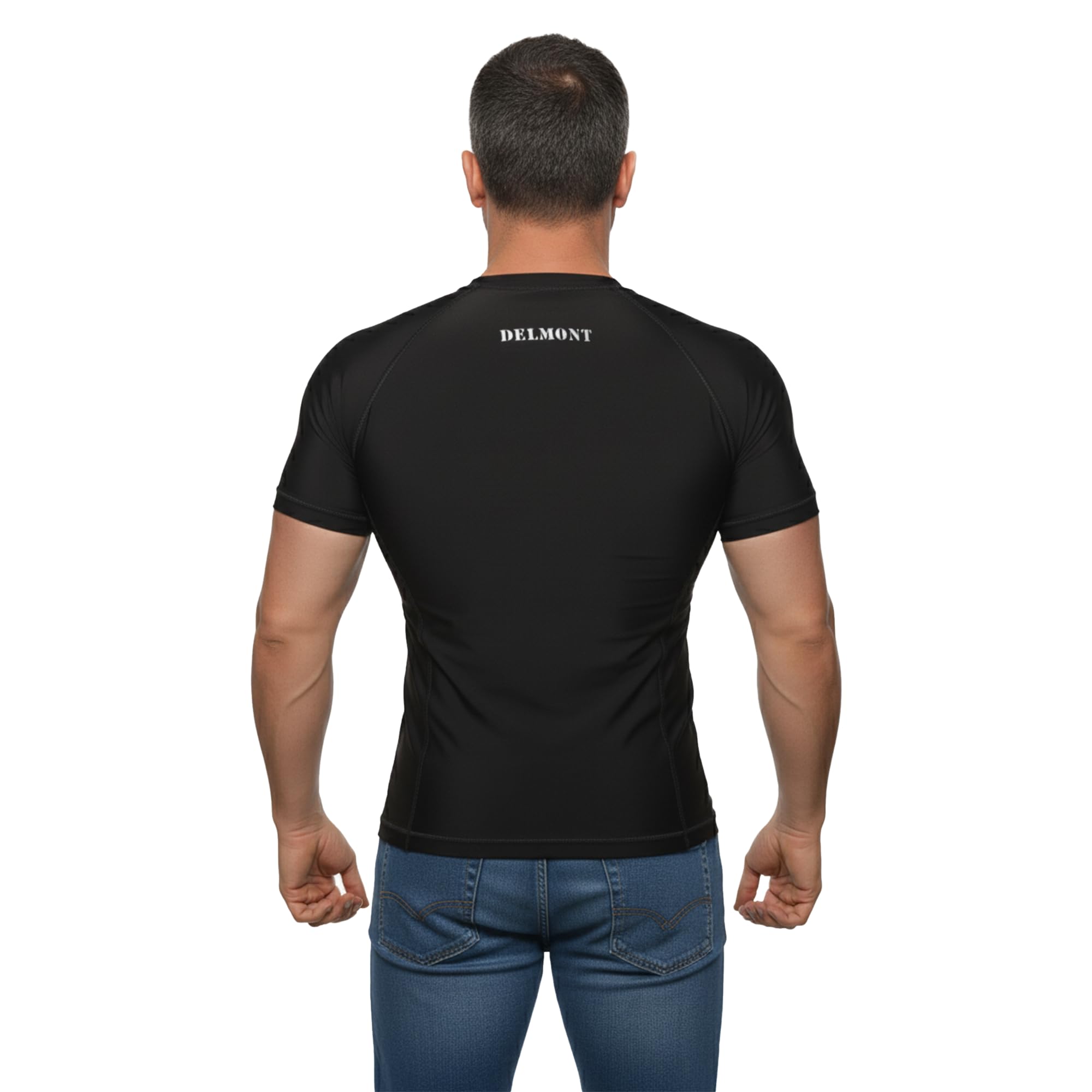 Delmont BJJ Half Sleeves Rash Guard, Training Compression Shirt