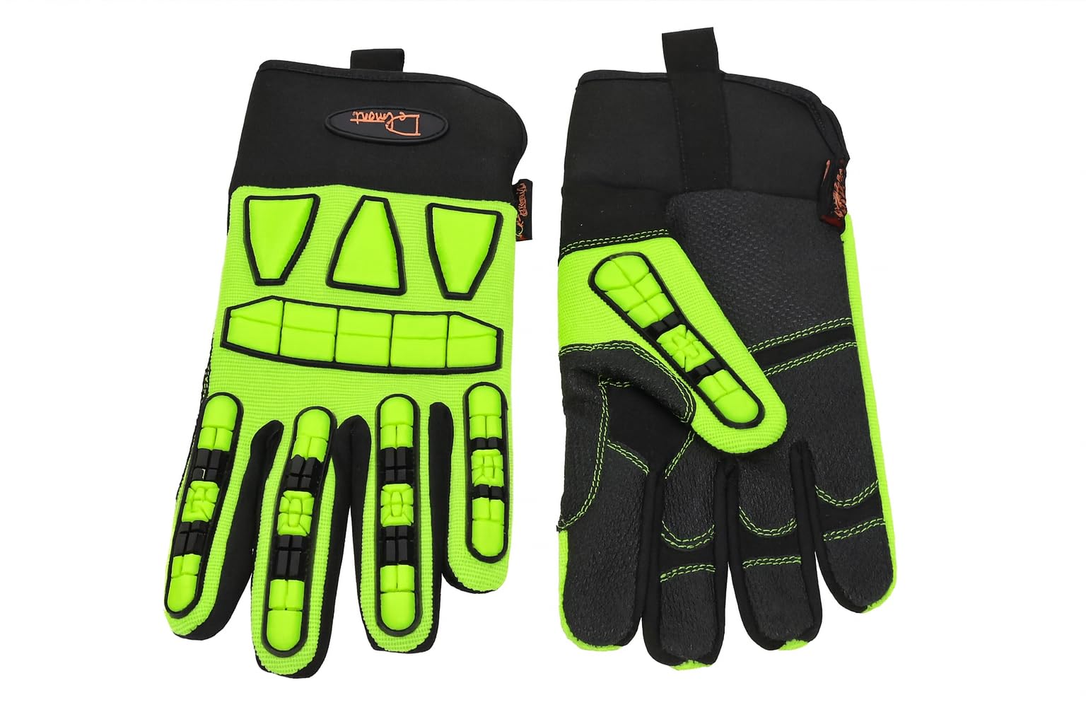 Delmont High Impact Work Gloves for Men – Impact Resistant Safety Gloves, High Visibility Anti-Vibration Mechanic Work Gloves