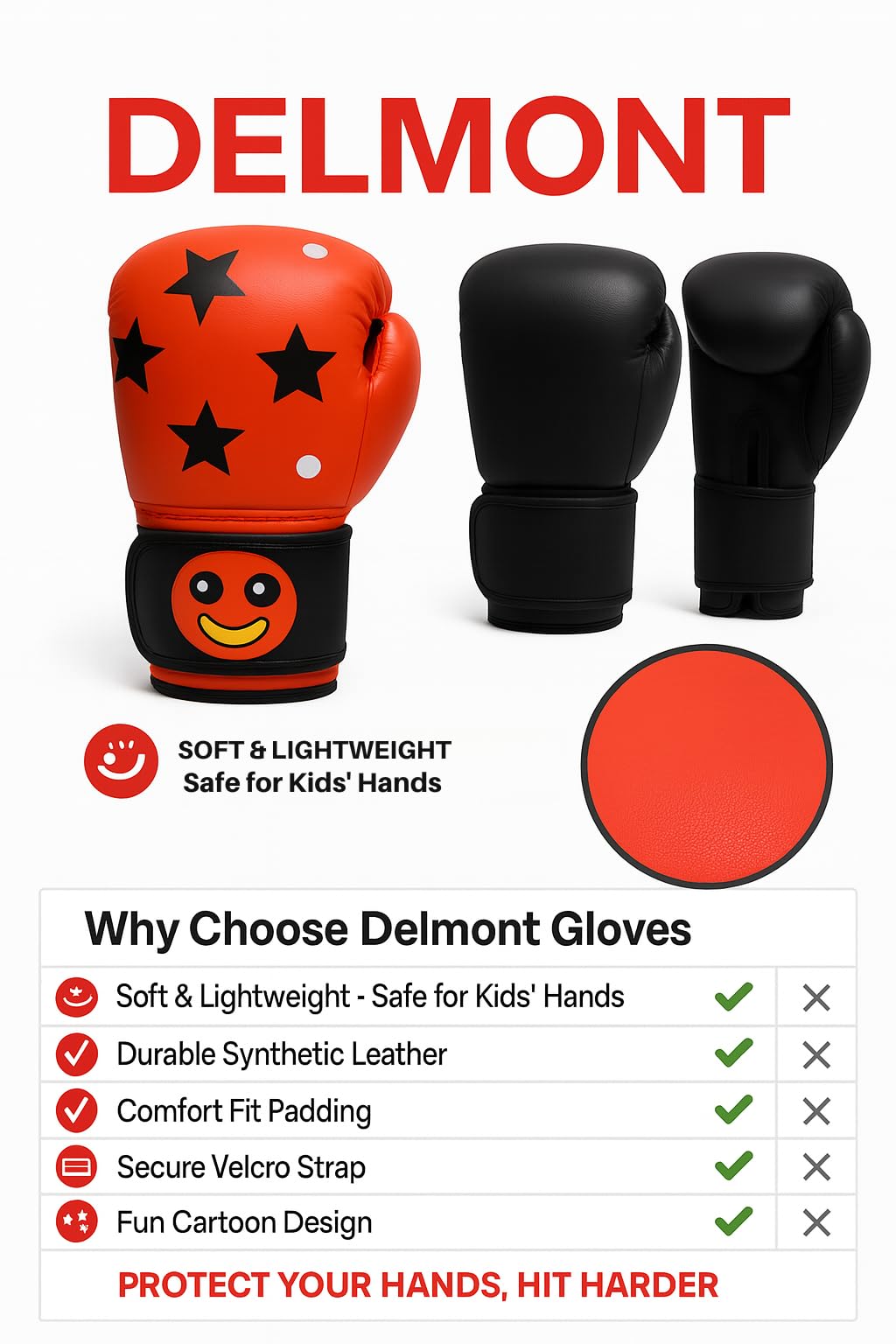 Kids Boxing Gloves – Cartoon Design Training Gloves for Boys & Girls | Comfortable Padding, Secure Wrist Support for Boxing, Kickboxing & Martial Arts