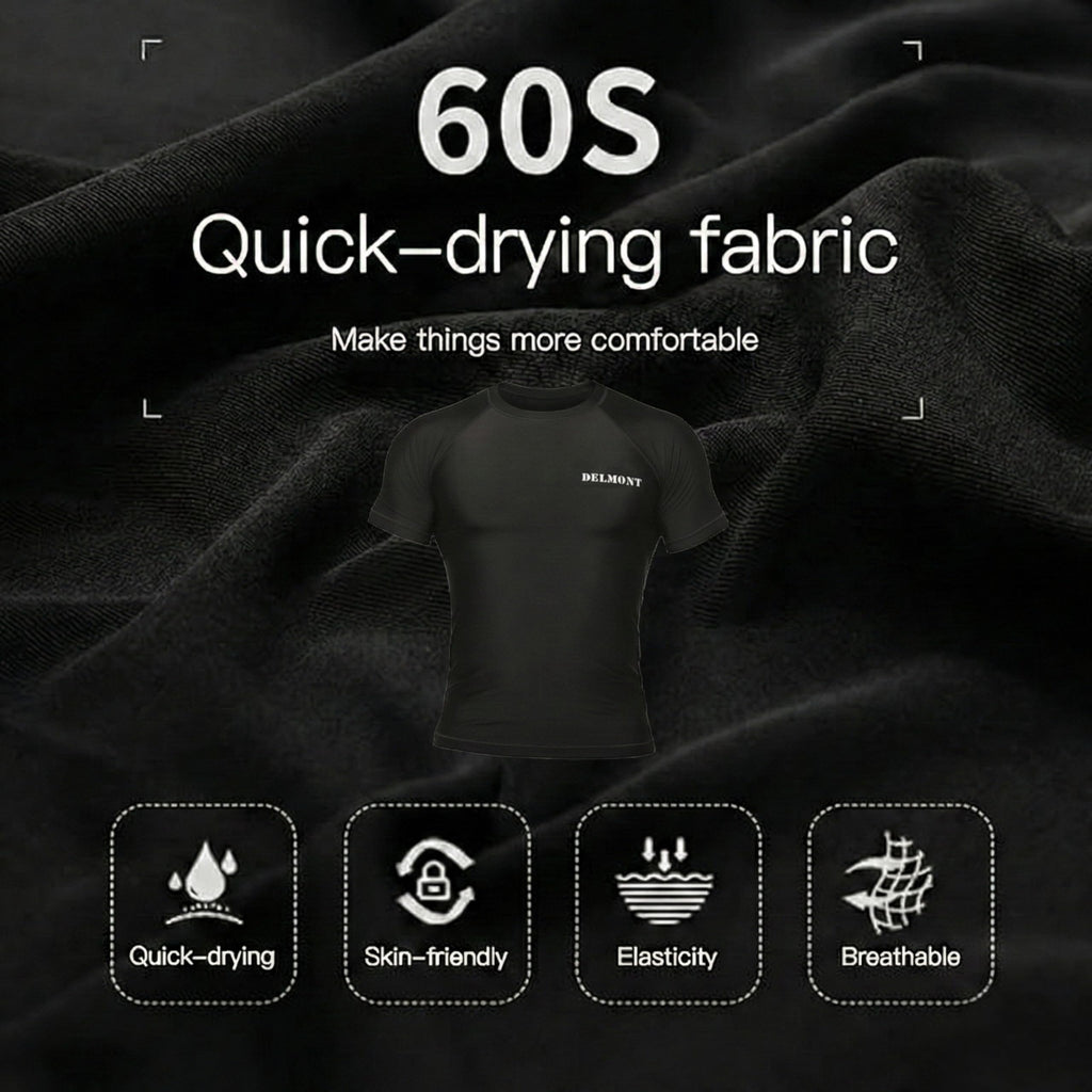 Delmont BJJ Half Sleeves Rash Guard, Training Compression Shirt