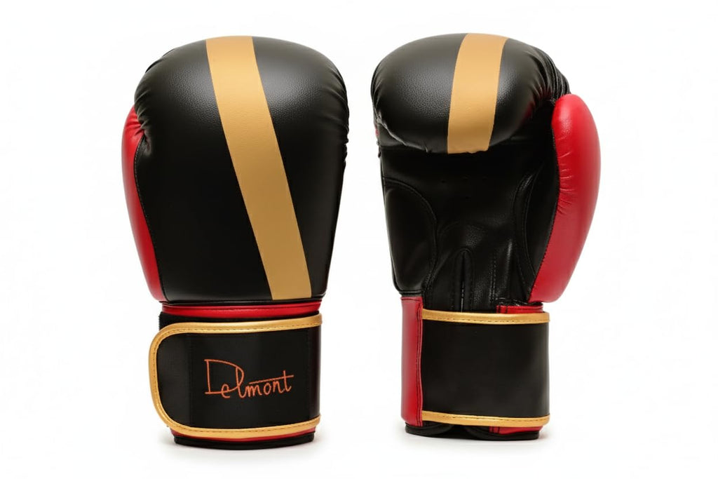 Delmont Boxing Gloves for Men and Women - Heavy Bag, Kickboxing, Sparring & Training Gloves with Multi-Layer Padding, Wrist Support & Breathable Lining