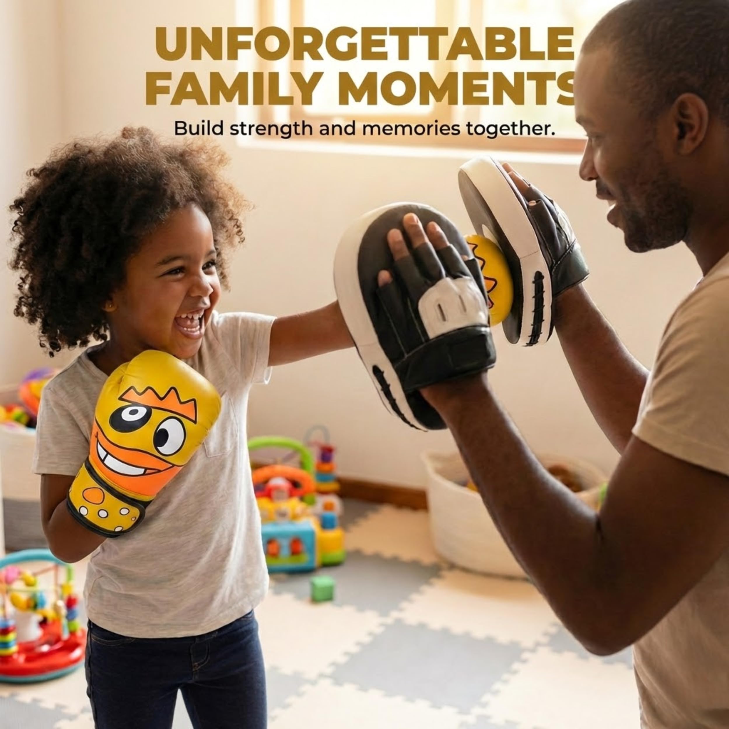 Kids Boxing Gloves – Cartoon Design Training Gloves for Boys & Girls | Comfortable Padding, Secure Wrist Support for Boxing, Kickboxing & Martial Arts