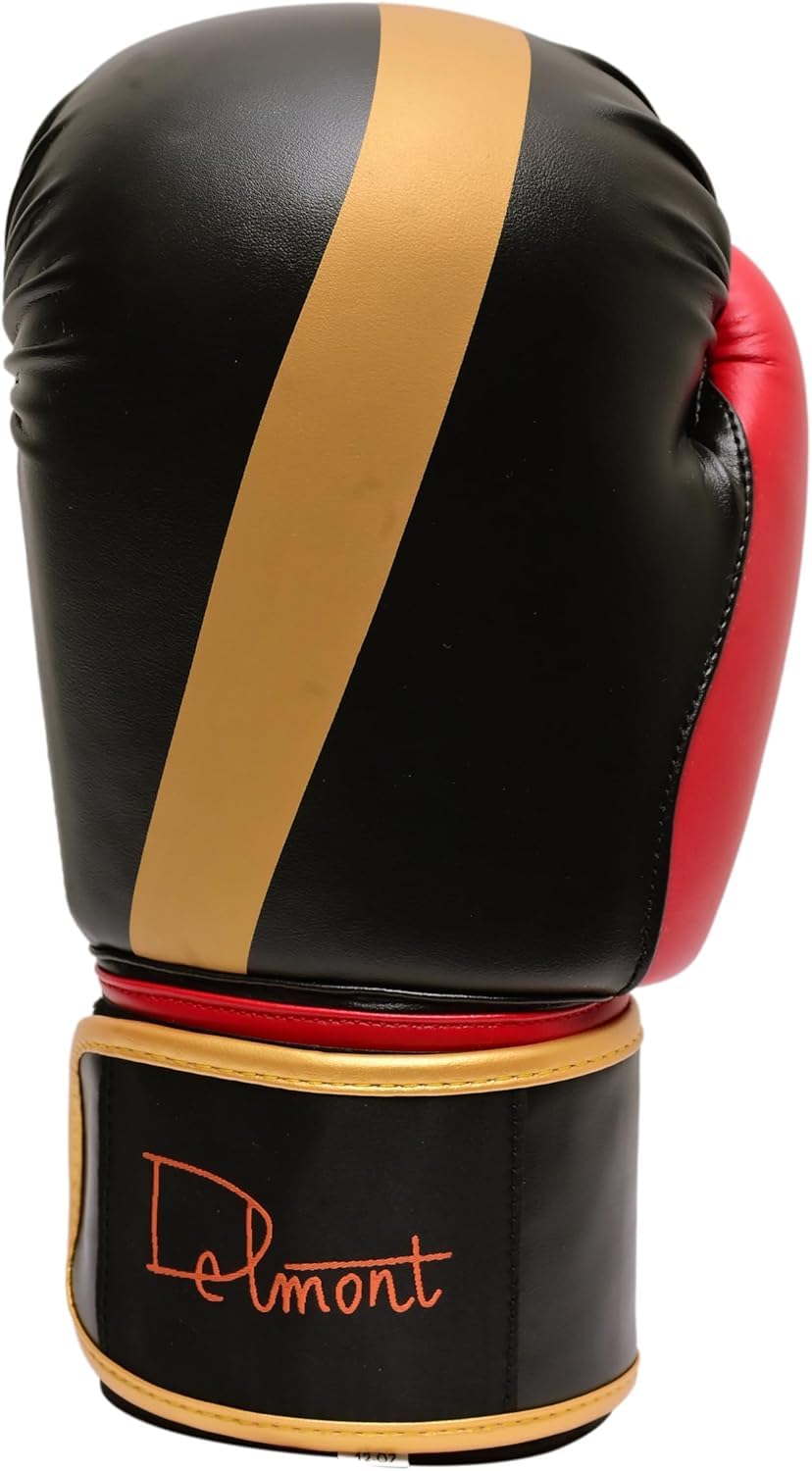 Delmont Boxing Gloves for Men and Women - Heavy Bag, Kickboxing, Sparring & Training Gloves with Multi-Layer Padding, Wrist Support & Breathable Lining