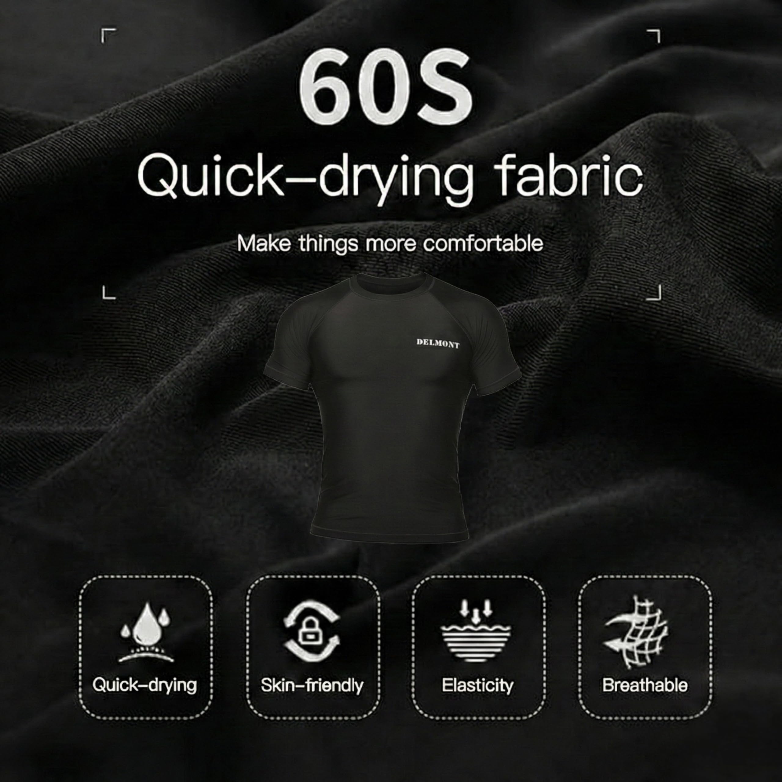 Delmont BJJ Half Sleeves Rash Guard, Training Compression Shirt