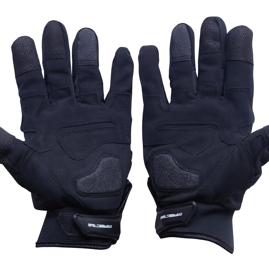 Delmont Tactical Gloves Black Leather, Stealth Operator Strike Patrol Protective Knuckle Motorcycle Gloves for Men & Women, Airsoft Shooting Training Riding Biking Sports Impact Resistant Grip